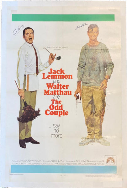 The Odd Couple 1968 Original Poster Signed by Jack Lemmon and Walter Matthau. Auto JSA Image 1