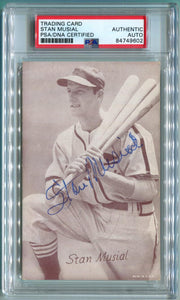 1950's Stan Musial Signed Exhibit Card. Auto PSA 84749602 Image 1