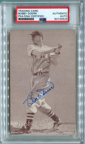 1950's Bobby Doerr Signed Exhibit Card. Auto PSA Image 1