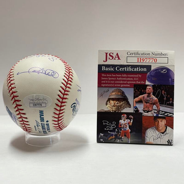 2004 Yankees Multiple Signed Baseball. Auto JSA Image 7