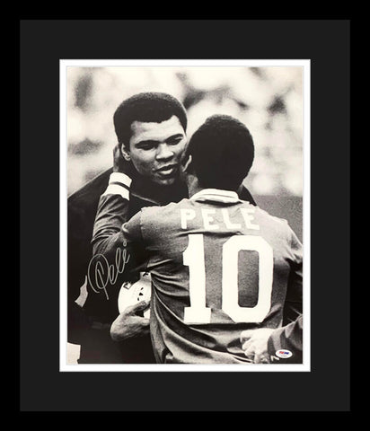 Pele Signed 16x20 Photo, Final Game with Muhammad Ali. PSA Image 1