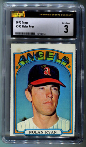 Nolan Ryan 1972 Topps #595 Card. CSG 3 Image 1