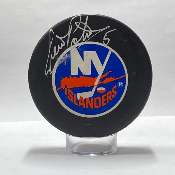 Dennis Potvin Signed #5 New York Islanders Puck. Auto PSA (sticker only) Image 1
