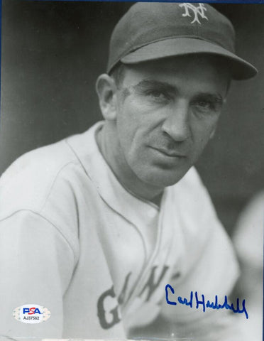 Carl Hubbell Signed Photo. Auto PSA (sticker only) Image 1