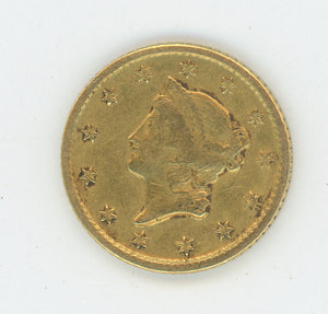 1849 $1 Dollar Gold. RAW Image 1