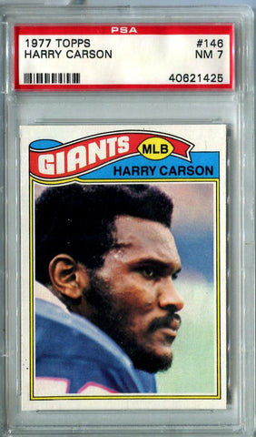 Harry Carson 1977 Topps Trading Card. Auto PSA Image 1