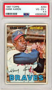 Hank Aaron 1967 Topps #250 Card. PSA Image 1