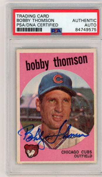 Bobby Thomson Signed 1959 Topps #429 Card. Auto PSA Image 1