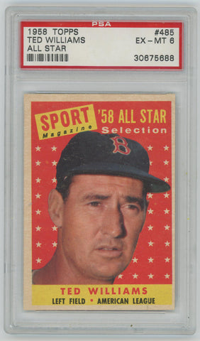 1958 Topps Ted Williams All Star #485. PSA 6 Image 1