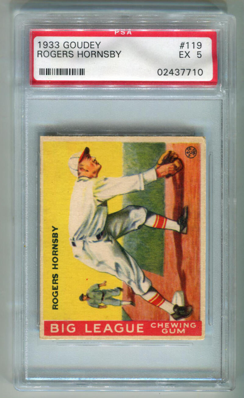 1933 Goudey Rogers Hornsby #119. PSA 5 Image 1