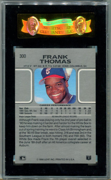 1990 Leaf Frank Thomas #300. Rookie! SGC 9 Image 2