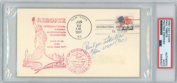 Paul Tibbets Signed First Day Cover Envelope. Auto PSA (jm) Image 1