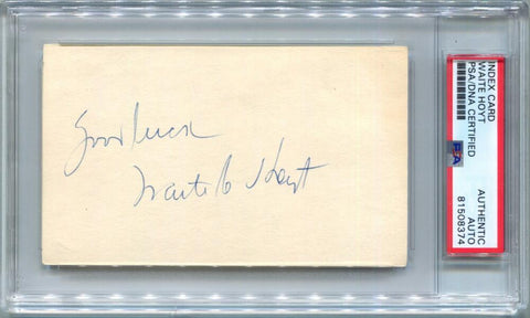 Waite Hoyt Signed Index Card. Auto PSA (jm) Image 1