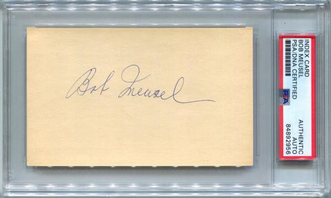 Bob Meusel Signed Index Card. PSA Authentic.(jm) Image 1