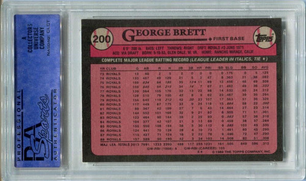 1989 Topps George Brett Card #200. PSA NM-MT 8 Image 2