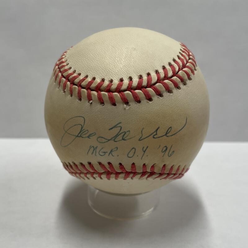 Joe Torre Single Signed Inscribed "MGR O.Y. '96" Baseball. Auto JSA  Image 1