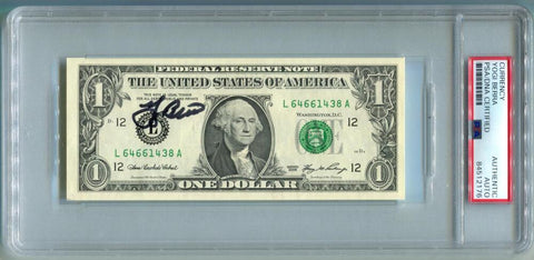 Yogi Berra Signed Dollar Bill. Auto PSA Image 1