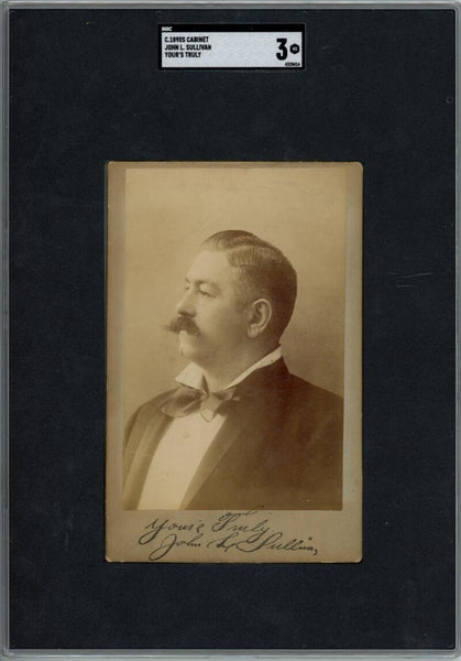 1890's John L. Sullivan Cabinet Card. SGC 3 Image 1