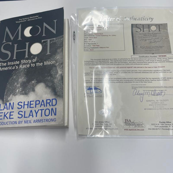 Alan Shepard "Moon Shot" Signed and Inscribed Book. Auto JSA Image 3