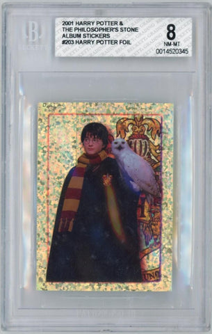 2001 Harry Potter & The Philosopher's Stone Harry Potter Foil Album Sticker #203. Beckett 8 Image 1