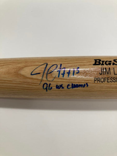 Jim Leyritz Signed + Inscribed 96 WS Champs Baseball Bat. Auto PSA Image 2