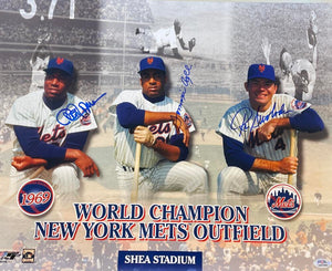 Jones, Agee, Swoboda 1969 NY Mets Signed 16x20 Photograph. Auto PSA Image 1