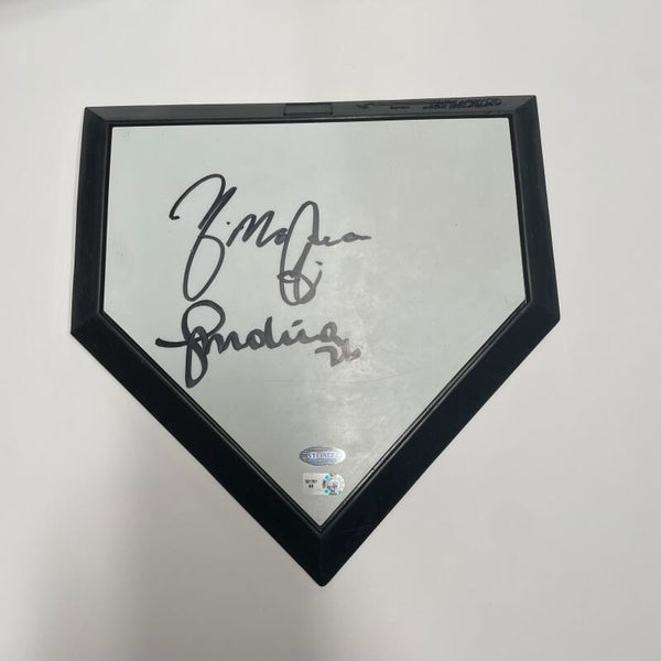 Yadier and Jose Molina Dual Signed Home Plate. Auto MLB + Steiner Image 1