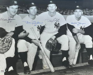 1961 NY Yankees Infield Signed 11x14 Photo. Skowron, Richardson, Kubek, Boyer. Auto PSA  Image 1