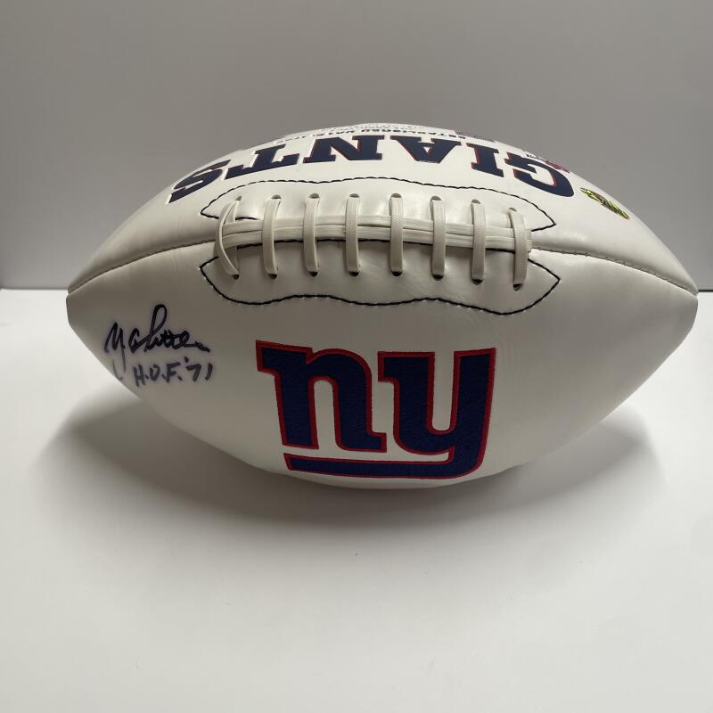 Y.A. Tittle Signed NY Giants Football. Auto MAB  Image 1