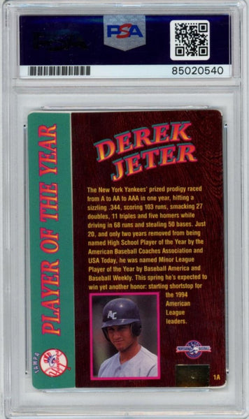 1995 Derek Jeter Signed 24 Karat Gold Action Packed Rookie. Auto PSA Image 2