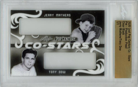 2020 Leaf Pop Century Jerry Mathers and Tony Dow Pre-Production Proof Co-Stars Clear Black. 1/1 Image 1