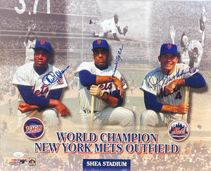 Jones, Agee, Swoboda 1969 NY Mets Signed 16x20 Photograph. Auto JSA Image 1
