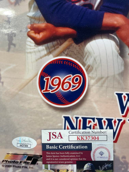 Jones, Agee, Swoboda 1969 NY Mets Signed 16x20 Photograph. Auto JSA Image 2
