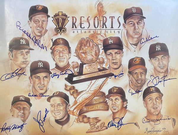 Gold Glove Award Winners 16x20 Signed Lithograph. 12 Signatures LE/100. Auto PSA Image 1