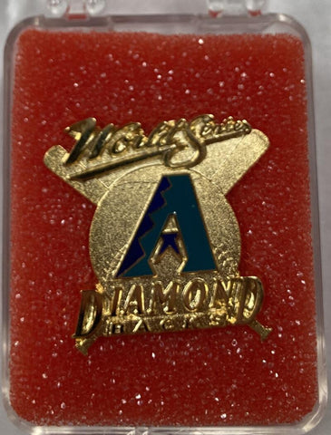2001 Arizona Diamondbacks World Series Press Pin Mint.  Image 1