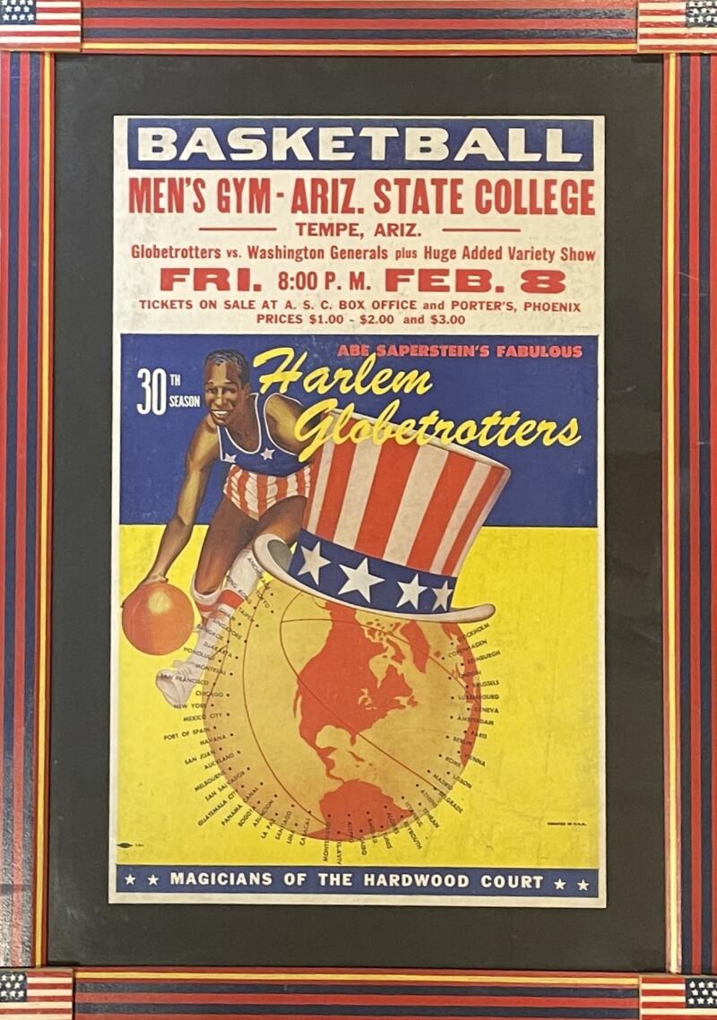 1957 Harlem Globetrotters Original Scarce Broadside Poster  Image 1