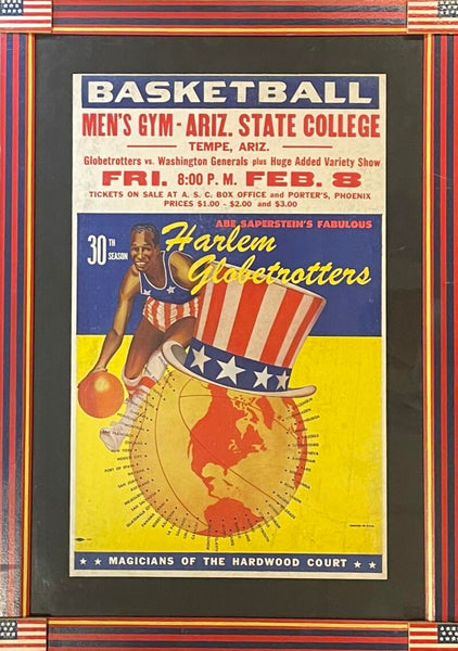1957 Harlem Globetrotters Original Scarce Broadside Poster  Image 1
