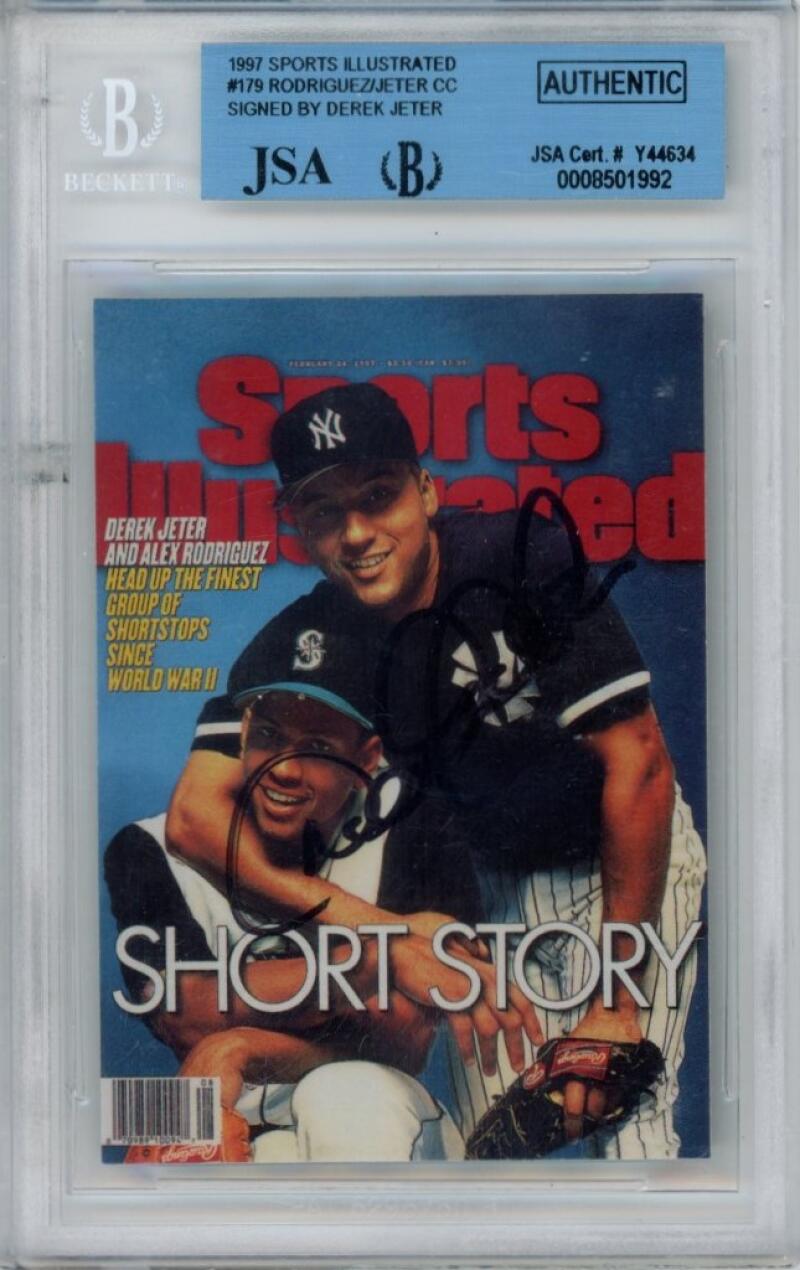 1997 Sports Illustrated Signed Jeter + ARod Cover Rare #179. Auto JSA Beckett  Image 1