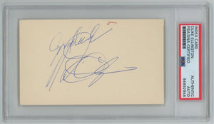 Duke Ellington Signed + Inscribed "Good Luck" 3x5 Index Card. Auto PSA (JM) Image 1