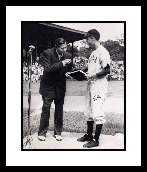 George HW Bush Signed 16x20 with Babe Ruth, Yale Baseball 1948. PSA Gem Mint 10 Image 1