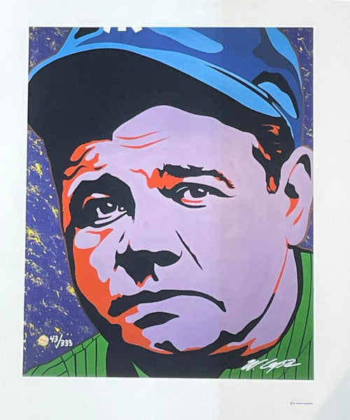 Babe Ruth LE 43/333 Art 16x18 Lithograph. W. Lopez, All American Collectibles Inc.  Image 1