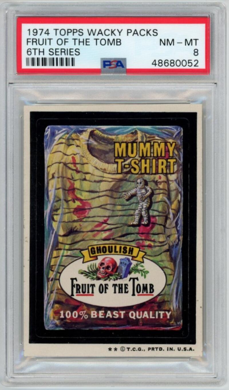 1973 Topps Wacky Packs Fruit of the Tomb 6th Series. PSA 8 Image 1