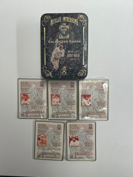 1994 Babe Ruth Metallic Impressions Box. Set of 5 Cards.  Image 2