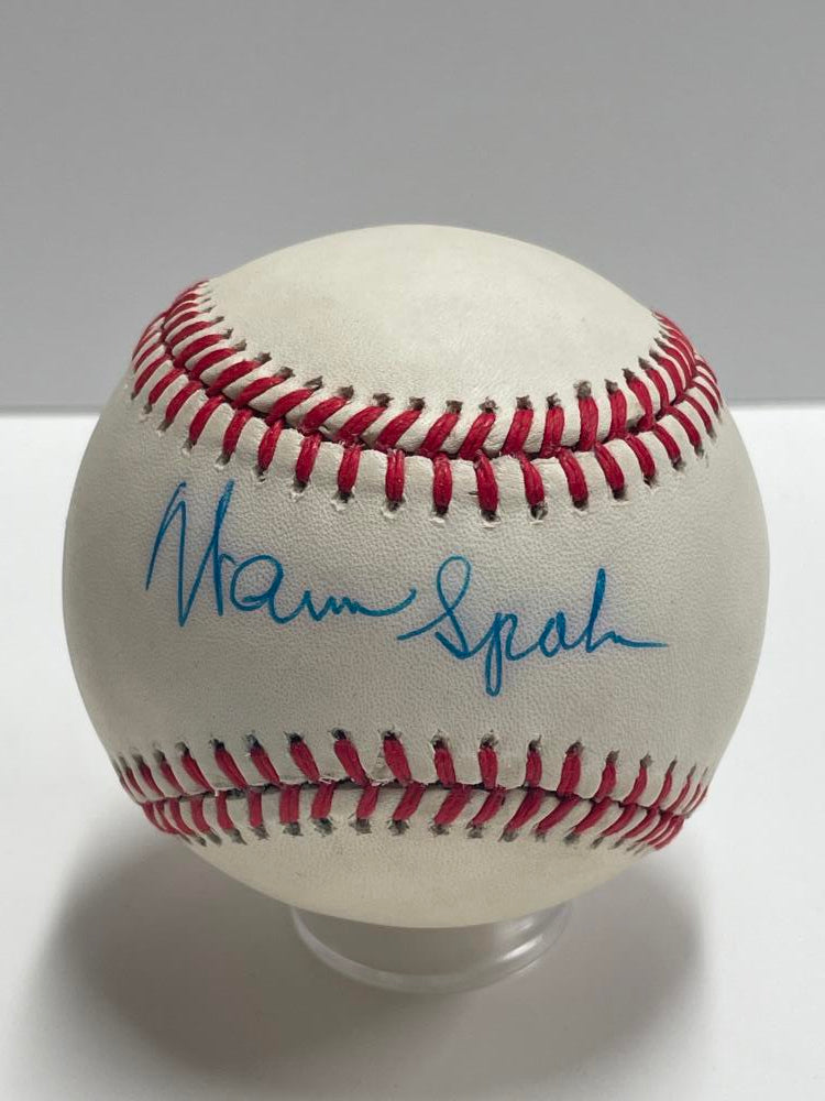 Warren Spahn Single Signed Baseball. Auto JSA  Image 1