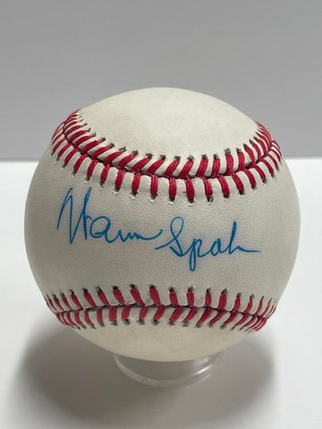Warren Spahn Single Signed Baseball. Auto JSA  Image 1