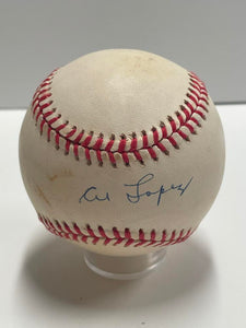 Al Lopez Single Signed 1980s AL Baseball. Auto JSA  Image 1