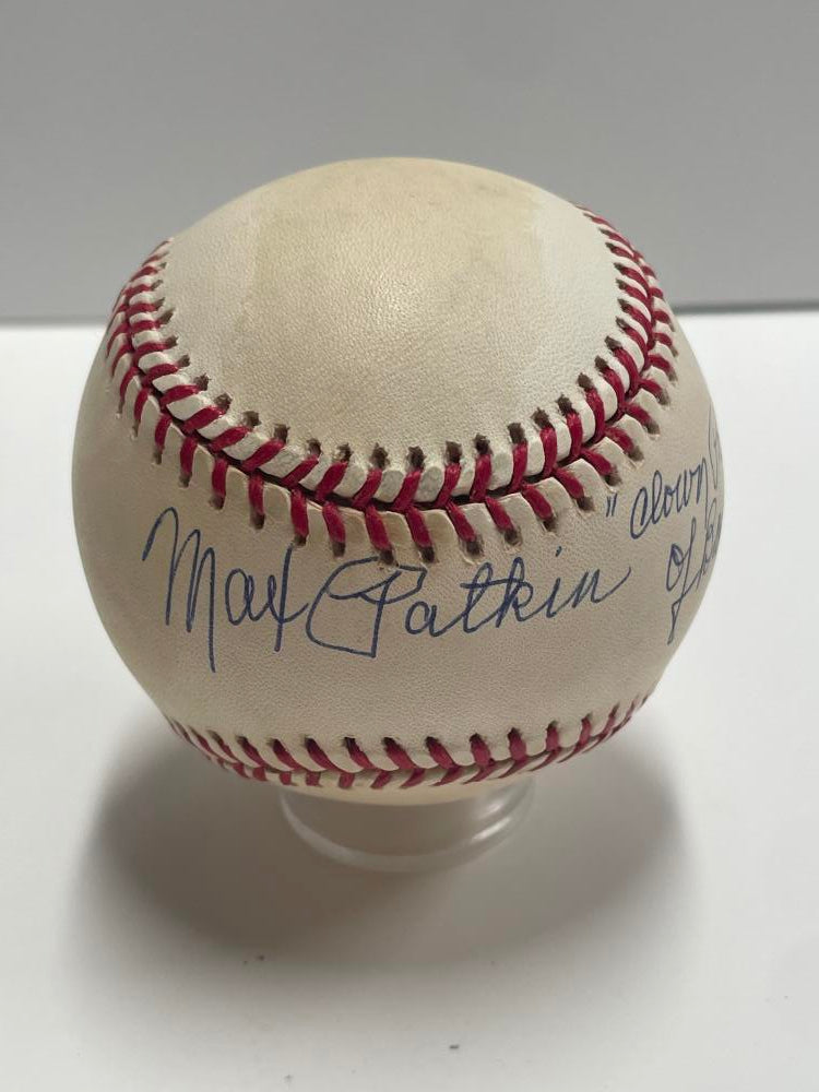 Max Patkin Signed+Inscribed Baseball. Auto JSA  Image 1