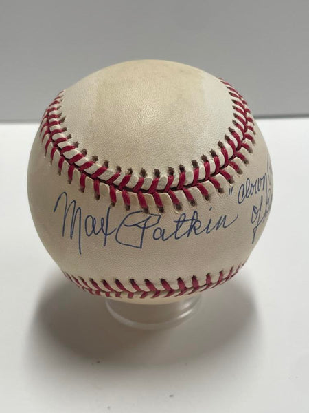 Max Patkin Signed+Inscribed Baseball. Auto JSA  Image 1