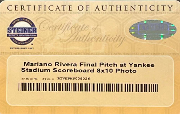 Mariano Rivera Signed 8x10 Photo. Auto Steiner  Image 4