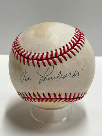 Vic Lombardi Single Signed Baseball Image 1